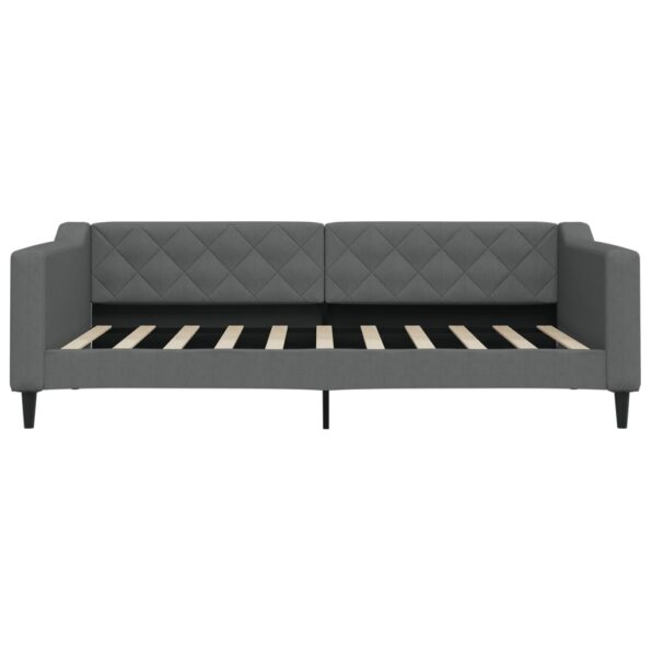 vidaXL Denná posteľ tmavosivá 100x190 cm látka – Obrázok 3