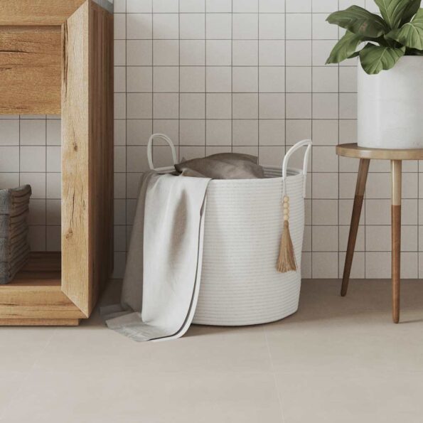 vidaXL Úložný kôš biely Ø40x35 cm bavlnený – Obrázok 3