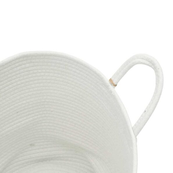 vidaXL Úložný kôš biely Ø40x35 cm bavlnený – Obrázok 6