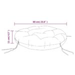 vidaXL Okrúhly vankúš čierny károvaný Ø 60 x 11 cm oxfordská látka – Obrázok 7