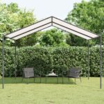 vidaXL Altánok 4 x 4 x 2,6 m Biely Oceľ a polyester 180 gsm