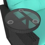 vidaXL 3-dielna záhradná súprava s vankúšmi, čierna, polyratan – Obrázok 9