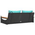 vidaXL Hojdacia lavica s vankúšmi čierna 109x62x40 cm polyratan – Obrázok 6