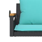 vidaXL Hojdacia lavica s vankúšmi čierna 109x62x40 cm polyratan – Obrázok 8