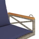 vidaXL Hojdacia lavica s vankúšmi sivá 63x62x40 cm polyratan – Obrázok 7