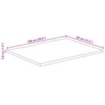 vidaXL Stolová doska s ostrým okrajom 100x80x3,8 cm masívne drevo, surové mango – Obrázok 9
