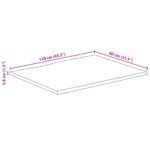 vidaXL Stolová doska s ostrým okrajom 110x80x3,8 cm masívne drevo, surové mango – Obrázok 9