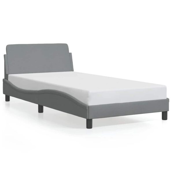 vidaXL Rám postele Dover bledosivý 100x190 cm látka – Obrázok 2