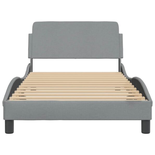 vidaXL Rám postele Dover bledosivý 100x190 cm látka – Obrázok 4