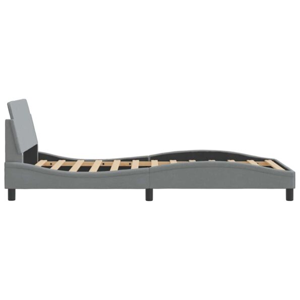 vidaXL Rám postele Dover bledosivý 100x190 cm látka – Obrázok 5