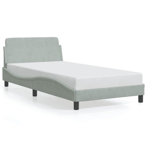 vidaXL Rám postele Dover bledosivý 100x190 cm zamat – Obrázok 2
