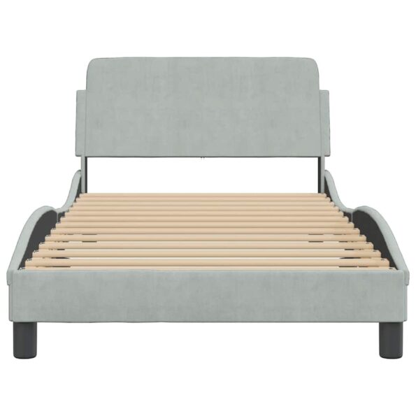 vidaXL Rám postele Dover bledosivý 100x190 cm zamat – Obrázok 4