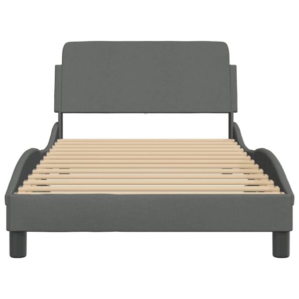 vidaXL Rám postele Dover tmavosivý 100x203 cm látka – Obrázok 4