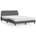 vidaXL Rám postele Dover tmavosivý 137x190 cm látka – Obrázok 2