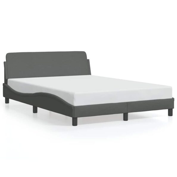 vidaXL Rám postele Dover tmavosivý 137x190 cm látka – Obrázok 2