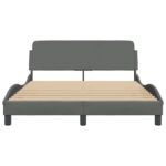 vidaXL Rám postele Dover tmavosivý 137x190 cm látka – Obrázok 4