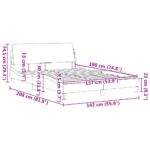 vidaXL Rám postele Dover tmavosivý 137x190 cm látka – Obrázok 9