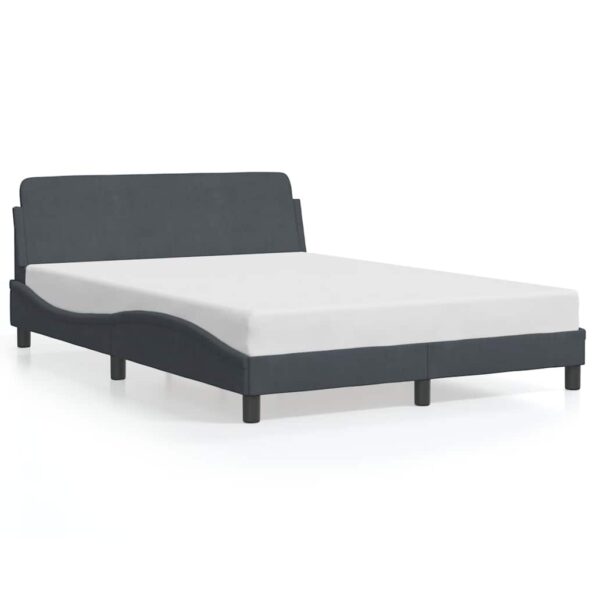 vidaXL Rám postele Dover tmavosivý 137x190 cm zamat – Obrázok 2