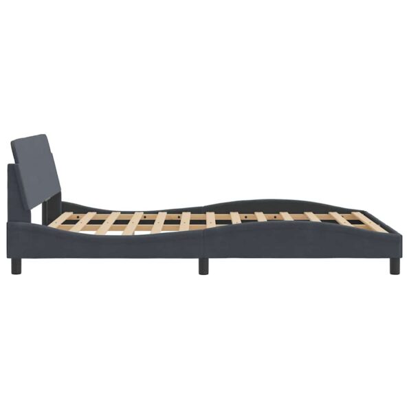 vidaXL Rám postele Dover tmavosivý 137x190 cm zamat – Obrázok 5