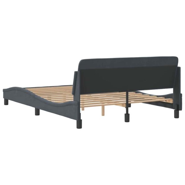 vidaXL Rám postele Dover tmavosivý 137x190 cm zamat – Obrázok 6