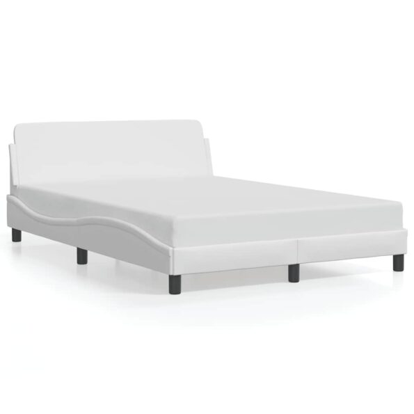 vidaXL Rám postele Dover biely 137x190 cm umelá koža – Obrázok 2