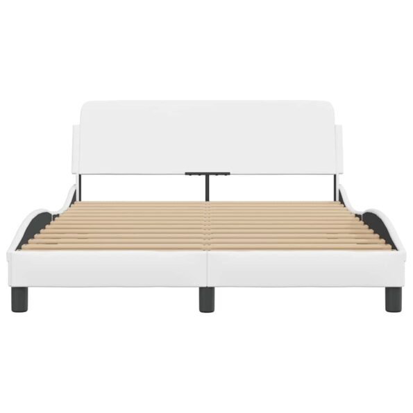 vidaXL Rám postele Dover biely 137x190 cm umelá koža – Obrázok 4