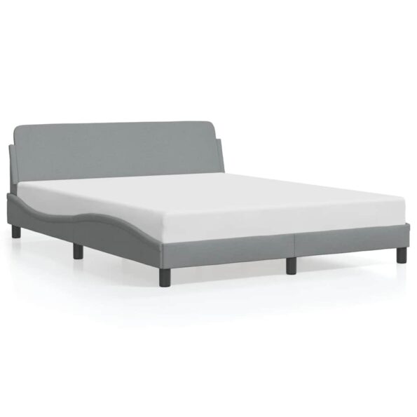 vidaXL Rám postele Dover bledosivý 152x203 cm látka – Obrázok 2