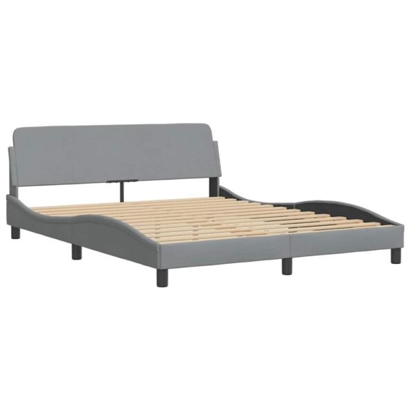 vidaXL Rám postele Dover bledosivý 152x203 cm látka – Obrázok 3