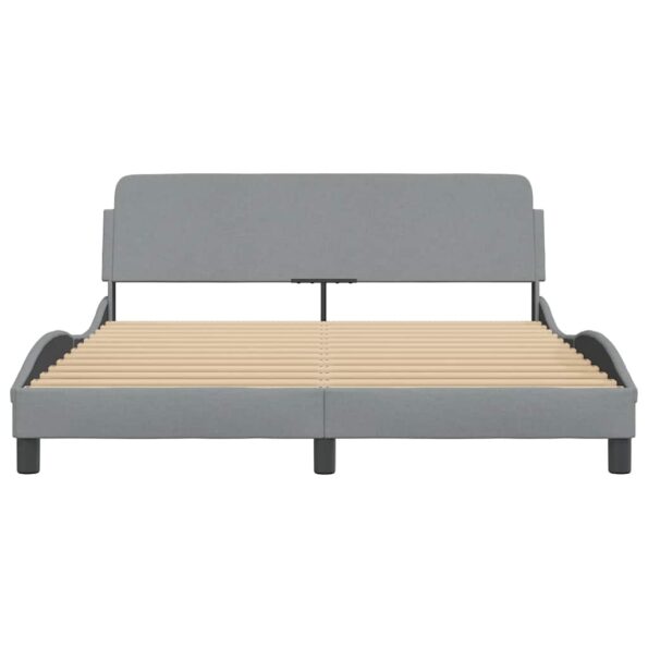 vidaXL Rám postele Dover bledosivý 152x203 cm látka – Obrázok 4