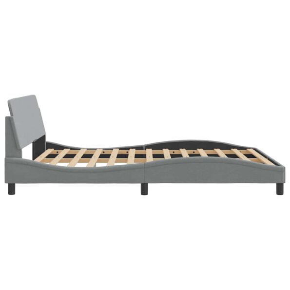 vidaXL Rám postele Dover bledosivý 152x203 cm látka – Obrázok 5