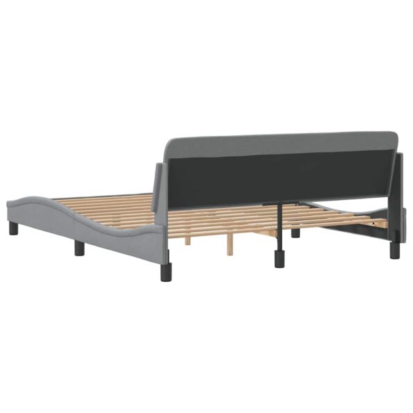 vidaXL Rám postele Dover bledosivý 152x203 cm látka – Obrázok 6