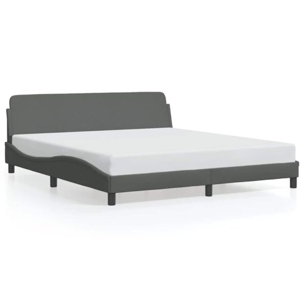 vidaXL Rám postele Dover tmavosivý 152x203 cm látka – Obrázok 2