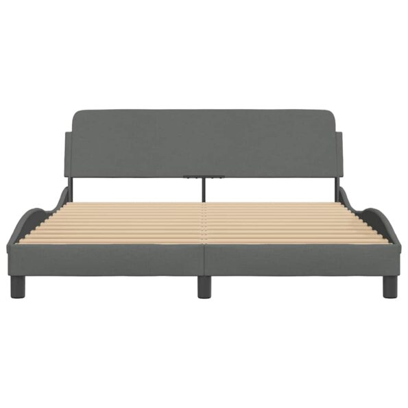 vidaXL Rám postele Dover tmavosivý 152x203 cm látka – Obrázok 4