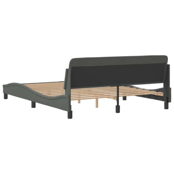 vidaXL Rám postele Dover tmavosivý 152x203 cm látka – Obrázok 6