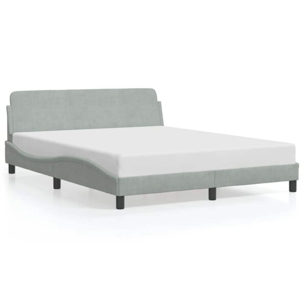 vidaXL Rám postele Dover bledosivý 152x203 cm zamat – Obrázok 2