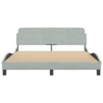 vidaXL Rám postele Dover bledosivý 152x203 cm zamat – Obrázok 4