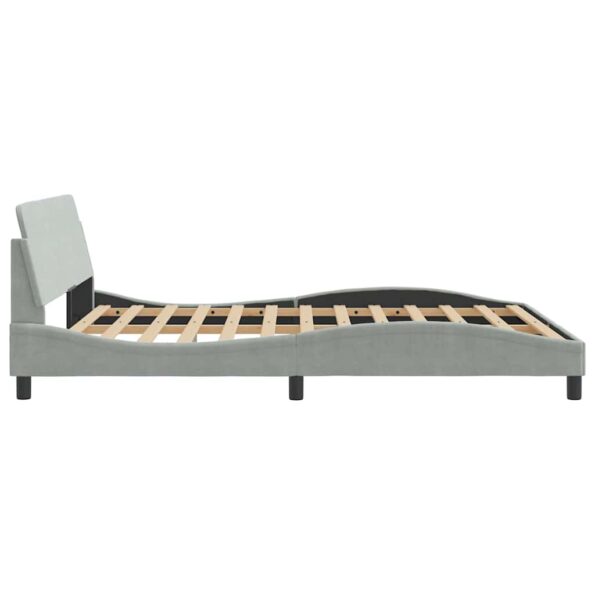 vidaXL Rám postele Dover bledosivý 152x203 cm zamat – Obrázok 5