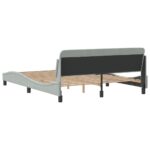 vidaXL Rám postele Dover bledosivý 152x203 cm zamat – Obrázok 6