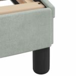 vidaXL Rám postele Dover bledosivý 152x203 cm zamat – Obrázok 7