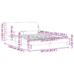 vidaXL Rám postele Dover bledosivý 152x203 cm zamat – Obrázok 9