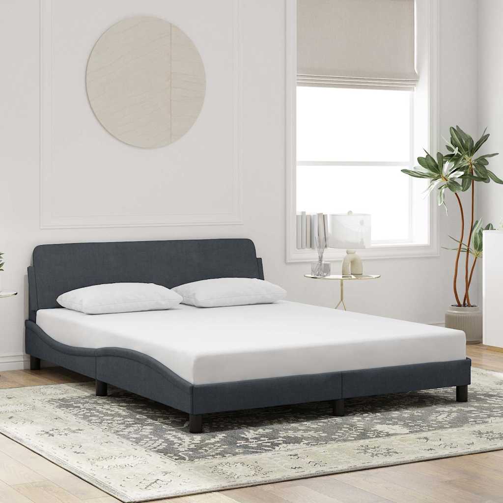 373292_1.jpg vidaXL Rám postele Dover tmavosivý 152x203 cm zamat – Obrázok 1