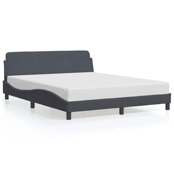vidaXL Rám postele Dover tmavosivý 152x203 cm zamat – Obrázok 2