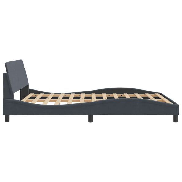 vidaXL Rám postele Dover tmavosivý 152x203 cm zamat – Obrázok 5