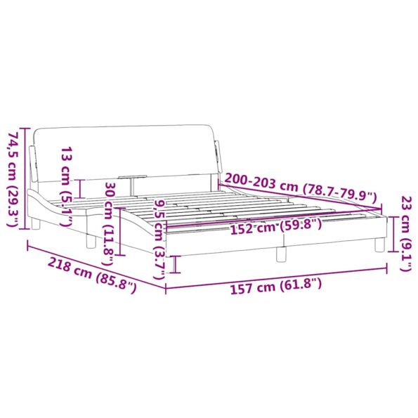 vidaXL Rám postele Dover tmavosivý 152x203 cm zamat – Obrázok 9