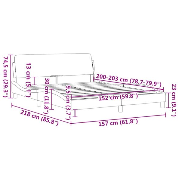 vidaXL Rám postele Dover čierny 152x203 cm umelá koža – Obrázok 9