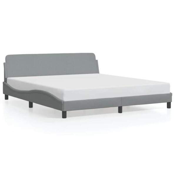 vidaXL Rám postele Dover bledosivý 183x213 cm látka – Obrázok 2