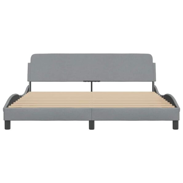 vidaXL Rám postele Dover bledosivý 183x213 cm látka – Obrázok 4