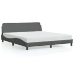 vidaXL Rám postele Dover tmavosivý 183x213 cm látka – Obrázok 2