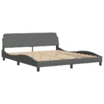 vidaXL Rám postele Dover tmavosivý 183x213 cm látka – Obrázok 3