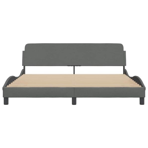 vidaXL Rám postele Dover tmavosivý 183x213 cm látka – Obrázok 4